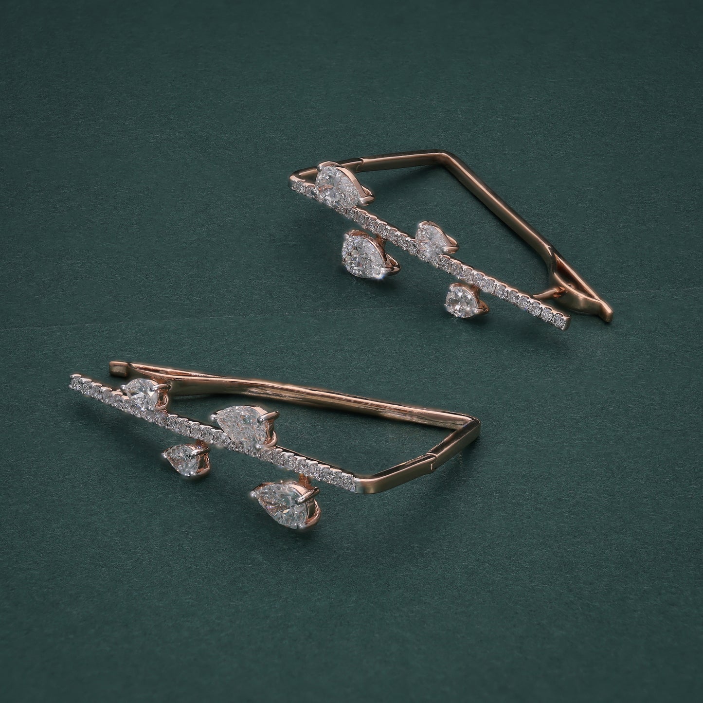 Elegant Cascading Diamond Drop Earrings