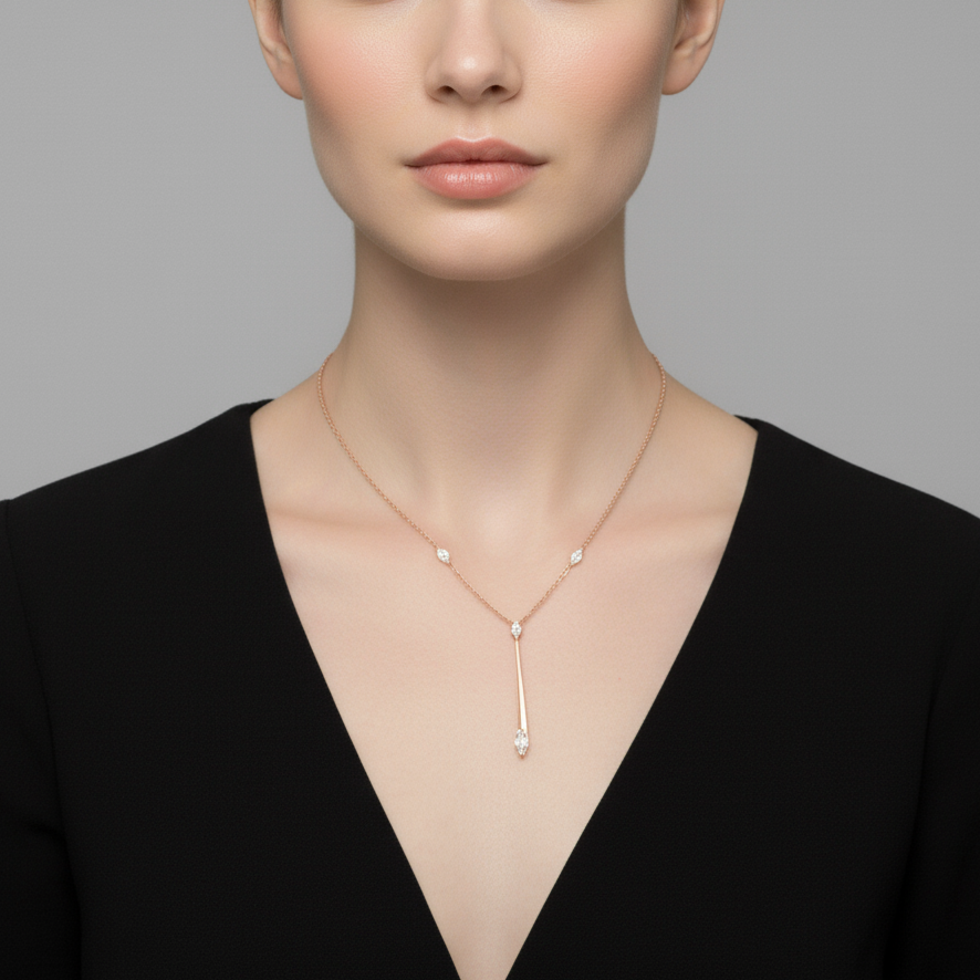 Aurora Drop Diamond Necklace