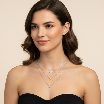 Celestia Diamond Trio Layered Necklace