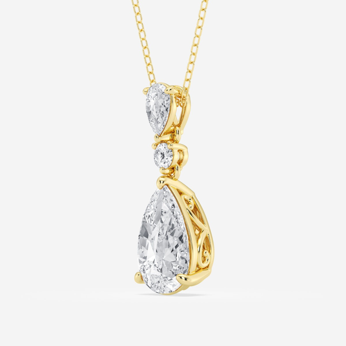 Cascading Brilliance Pear Pendant