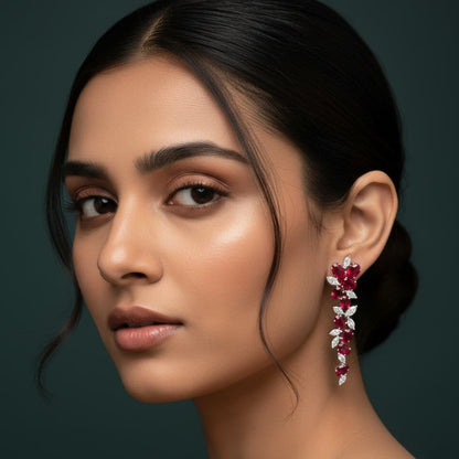 Scarlet Bloom Diamond Earrings