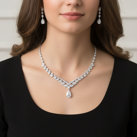Aurora White Necklace Set