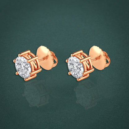 Diamond Gleam Gold Studs - 6 Prongs