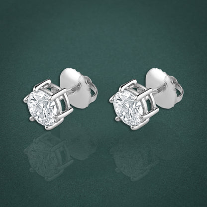 Diamond Gleam Gold Studs - 6 Prongs