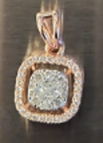 Stunning Square Halo Diamond Pendant