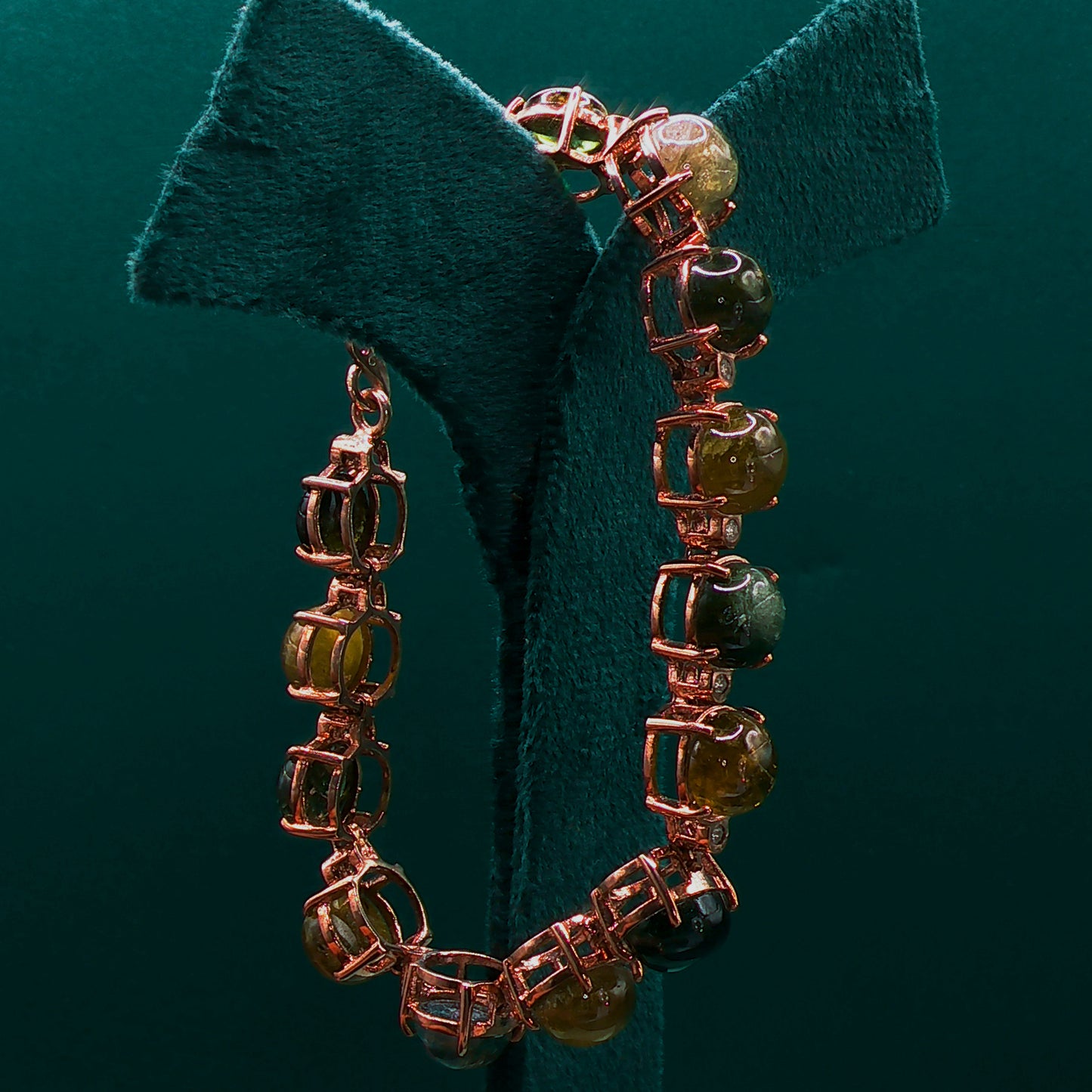 Beaded Bracelet with Yellowish-Orange Tourmaline Gemstones