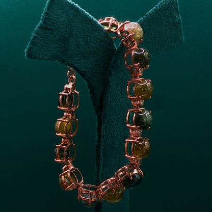 Beaded Bracelet with Yellowish-Orange Tourmaline Gemstones