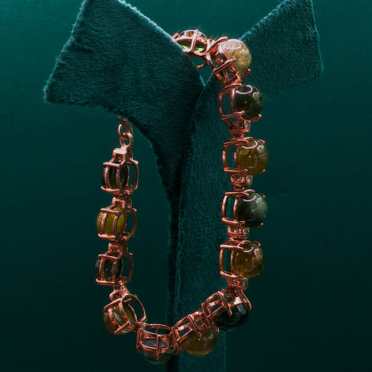 Beaded Bracelet with Yellowish-Orange Tourmaline Gemstones