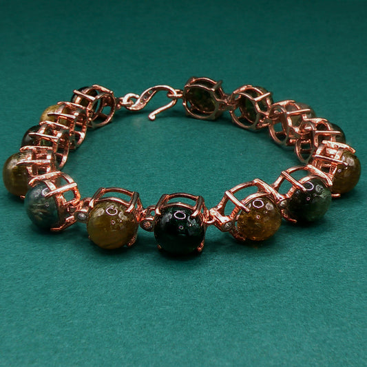 Beaded Bracelet with Yellowish-Orange Tourmaline Gemstones