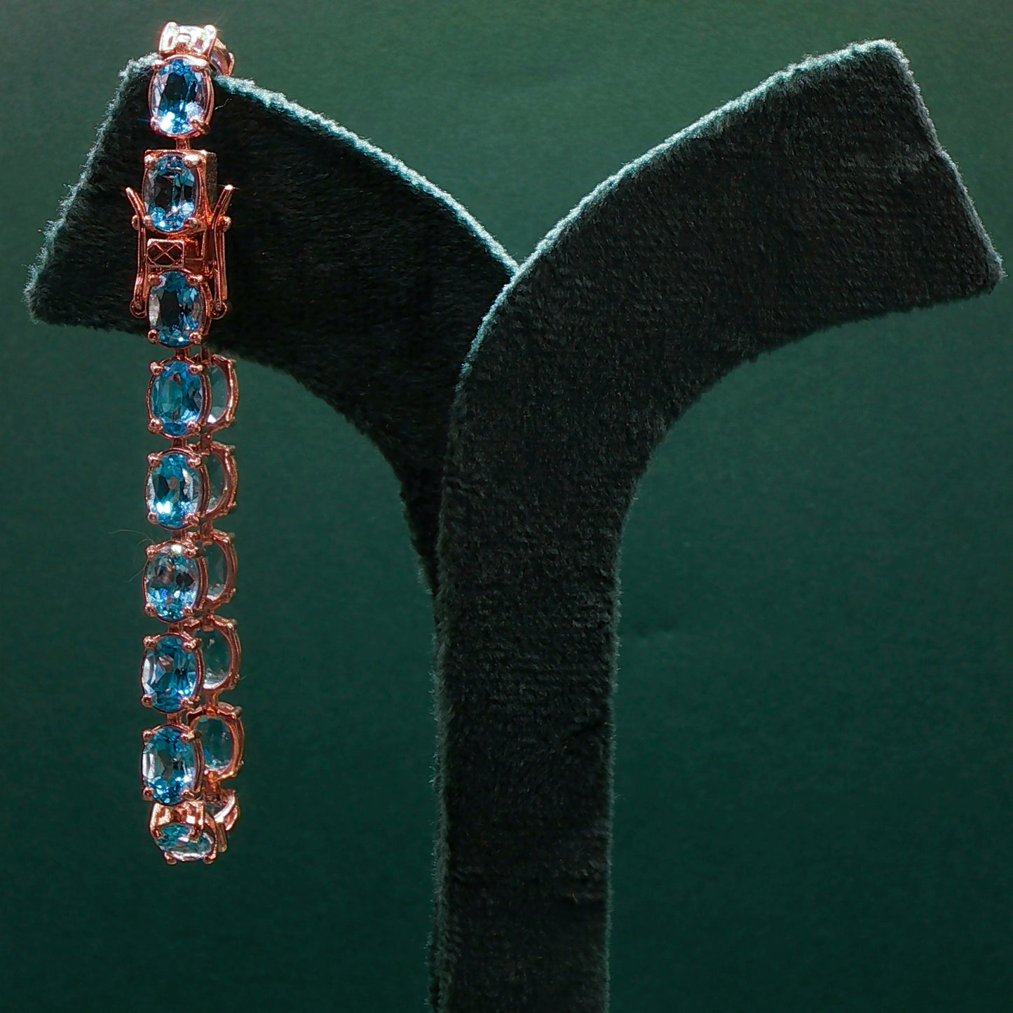 Blue Topaz Cabochon Tennis Bracelet