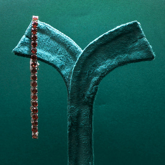 Elegant Garnet Tennis Bracelet with Brilliant Cut Stones