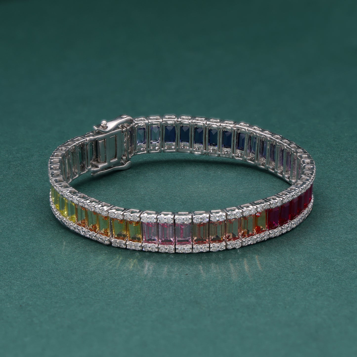 Zita Diamonds Rainbow Silver Bracelet