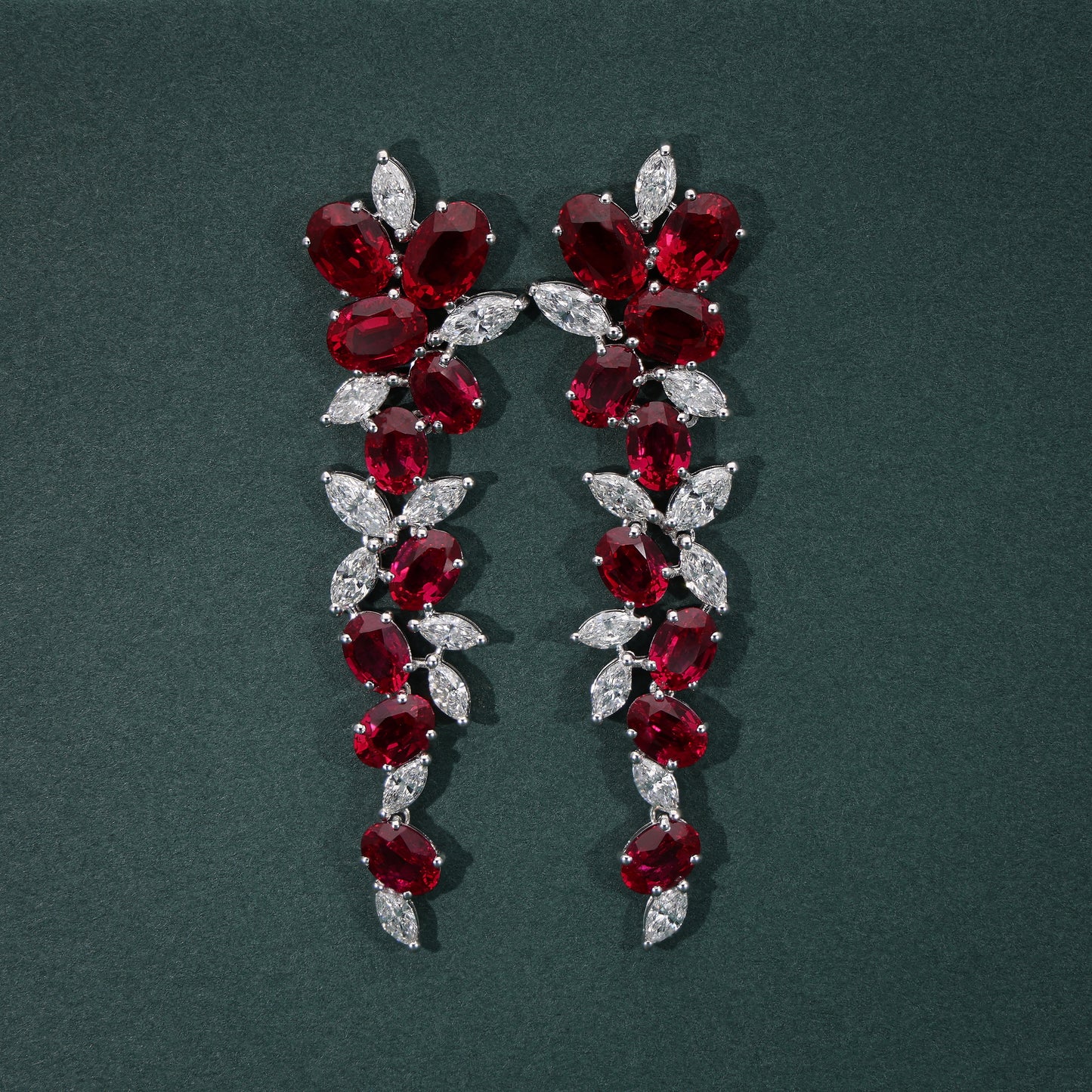 Scarlet Bloom Diamond Earrings