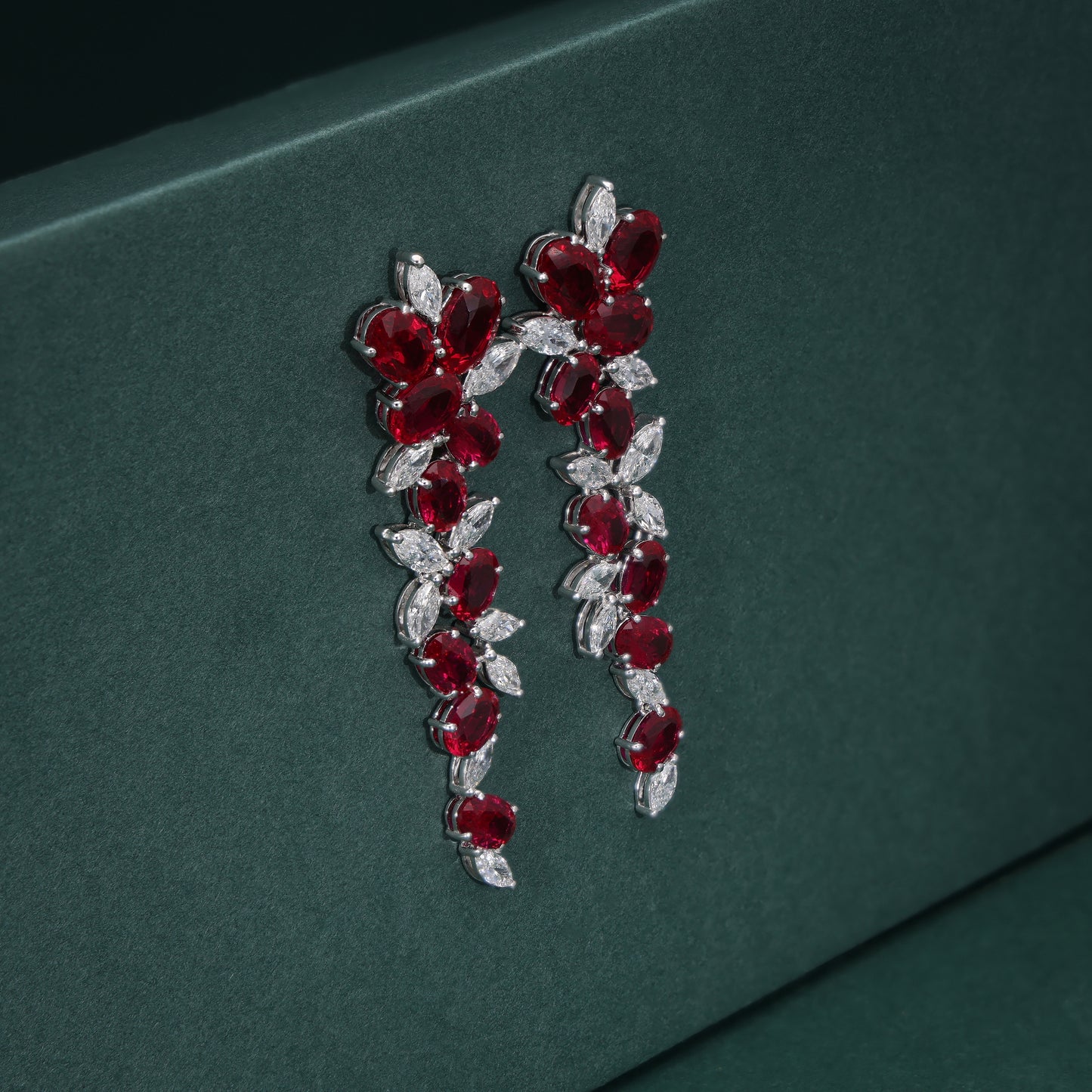 Scarlet Bloom Diamond Earrings