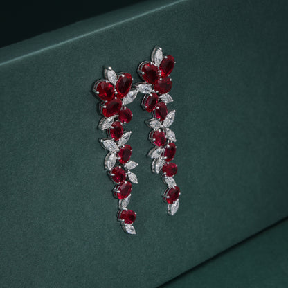 Scarlet Bloom Diamond Earrings