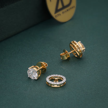 Golden Radiance Diamond Earrings