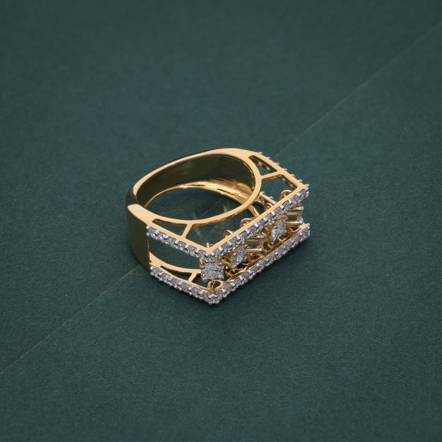 Geometric Grandeur Diamond Ring