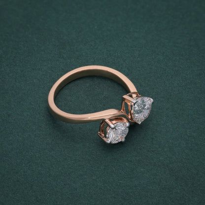 Dual Flame Diamond Ring