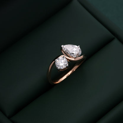 Dual Flame Diamond Ring