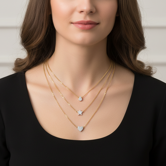 Triple Starfall Necklace