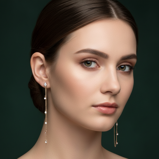 Radiant Circle Diamond Drop Earrings