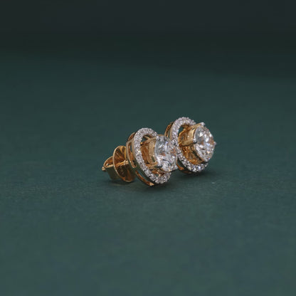 Golden Radiance Diamond Earrings