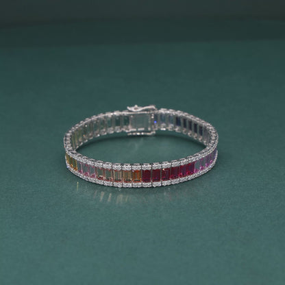 Zita Diamonds Rainbow Silver Bracelet