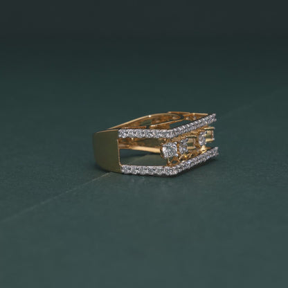 Geometric Grandeur Diamond Ring