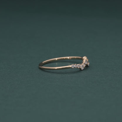 18KT Yellow Gold Chevron Diamond Ring