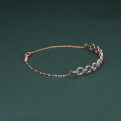 18KT Rose Gold Infinity Diamond Bracelet