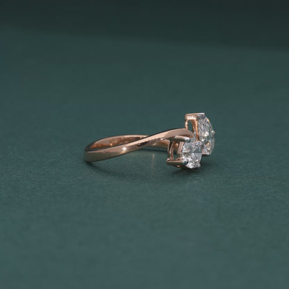 Dual Flame Diamond Ring