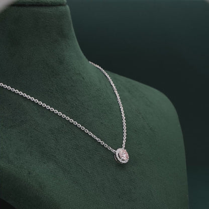 Rosé Radiance Necklace in White Gold